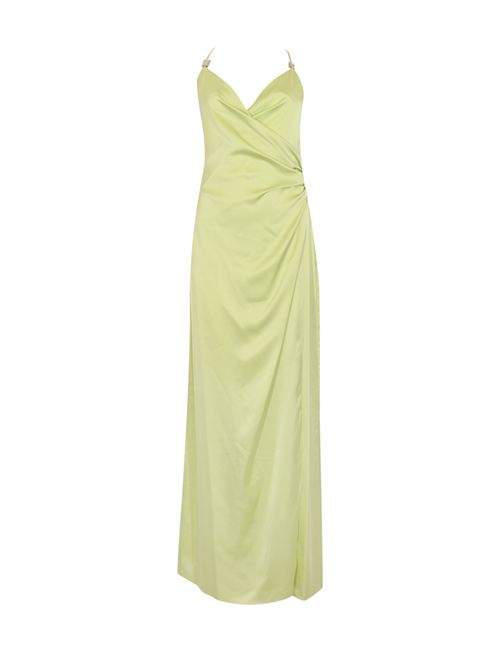 Abito lungo in satin Lime Cream HANITA | H.V3835.4610288.LIME CREAM